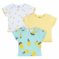 Gerber® 3-Pack Baby & Toddler Girls Picnic Day Dreams Short Sleeve Tees