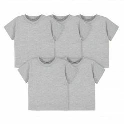 Gerber® BabyPreemie - 24M 5-Pack Baby & Toddler Heather Grey Premium Short Sleeve Tees