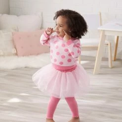 Gerber® 3-Piece Baby & Toddler Girls Pink A Dots French Terry Top, Tulle Tutu, & Legging Set BabyPreemie - 24M