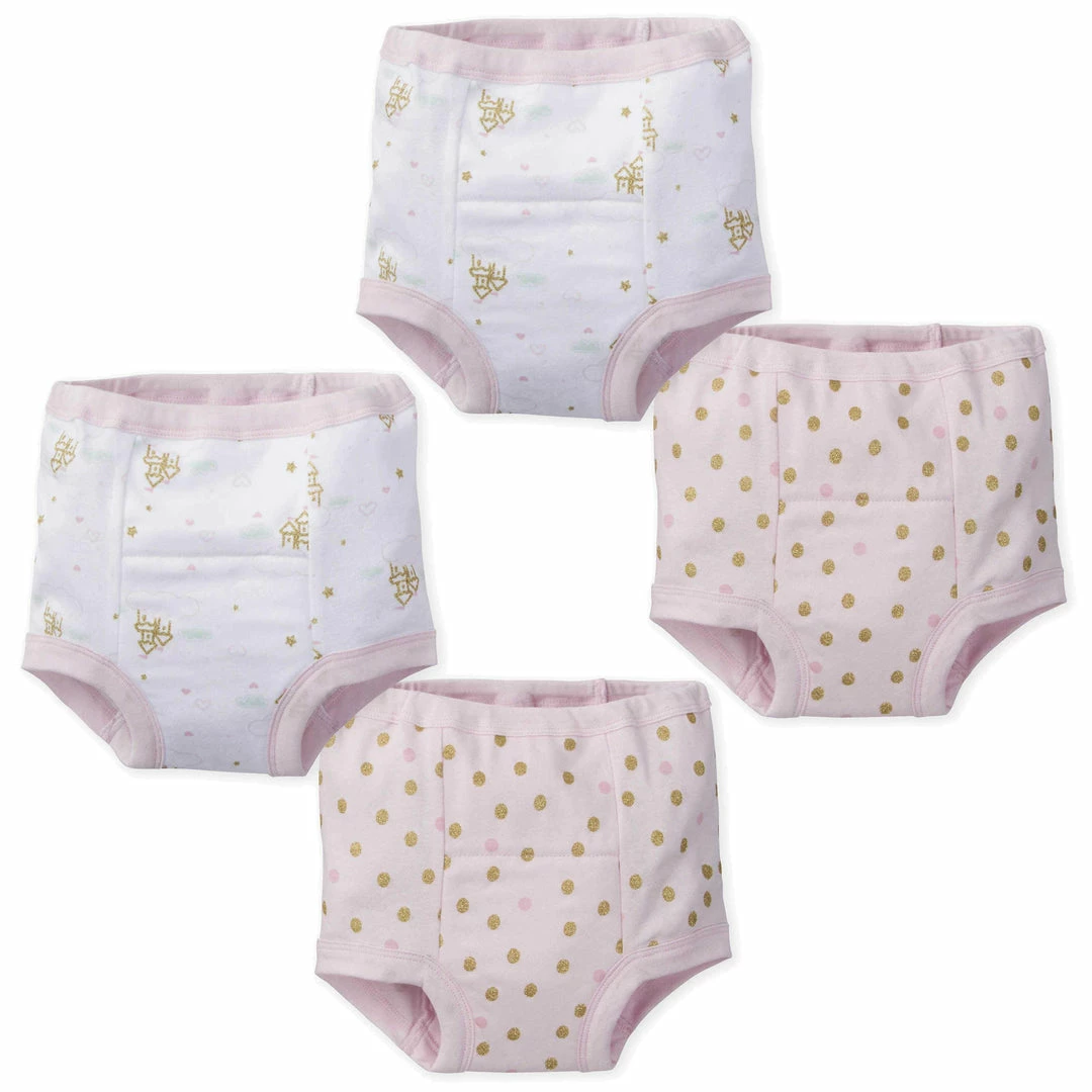 Cheapest 💯 Gerber® BabyPreemie - 24M 4-Pack Baby 👧 Girls' Castle Training Pants ✔️ 1 Gerber® BabyPreemie - 24M 4-Pack Baby Girls' Castle Training Pants