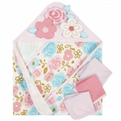 Gerber® 4-Piece Girls Princess Hooded Towel & Washcloth Set Bath