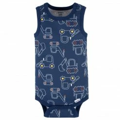 Gerber® 4-Pack Baby Boys Big Digger Tank Onesies® Bodysuits