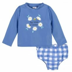 Gerber® 2-Piece Baby & Toddler Girls Darling Daisy Rash Guard & Swim Bottoms Set
