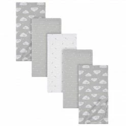 Gerber® 5-Pack Baby Neutral Clouds Flannel Receiving Blankets BabyPreemie - 24M