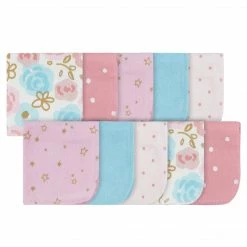Gerber® Bath 10-Pack Baby Girls Princess Washcloths