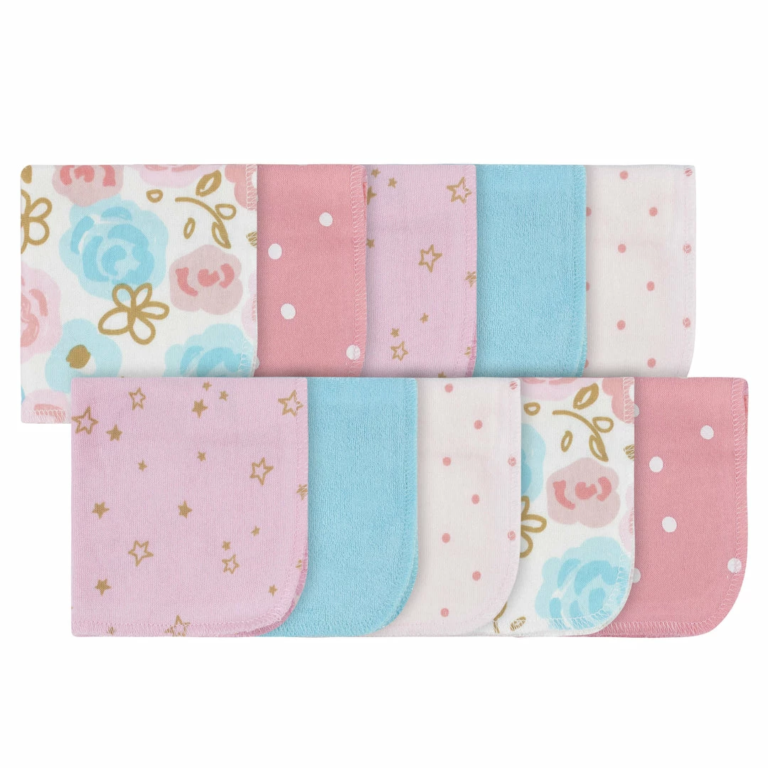 Cheap 🧨 Gerber® Bath 10-Pack Baby 👧 Girls Princess Washcloths 😍 1 Gerber® Bath 10-Pack Baby Girls Princess Washcloths