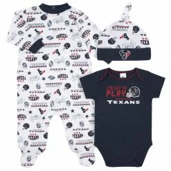 NFL Houston Texans 3-Piece Baby Boys Bodysuit, Sleep 'N Play, And Cap Set