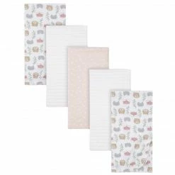 Gerber® 5-Pack Baby Girls Woodland Critters Flannel Receiving Blankets