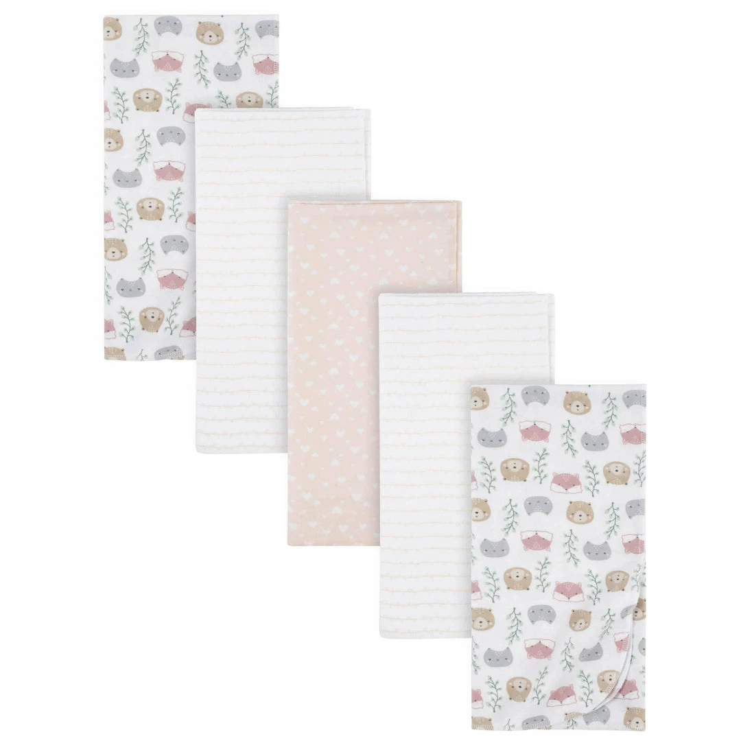 Flash Sale 🎁 Gerber® 5-Pack Baby 👧 Girls Woodland Critters Flannel Receiving Blankets 🤩 1 Gerber® 5-Pack Baby Girls Woodland Critters Flannel Receiving Blankets