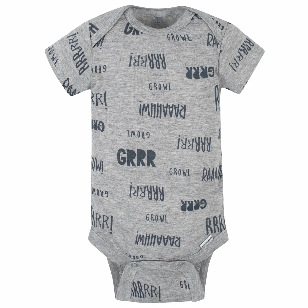 Best Pirce 🧨 Gerber® 5-Pack Baby Boys Dino Short Sleeve Onesies® Bodysuits BabyPreemie - 24M ⭐ 4 Gerber® 5-Pack Baby Boys Dino Short Sleeve Onesies® Bodysuits BabyPreemie - 24M