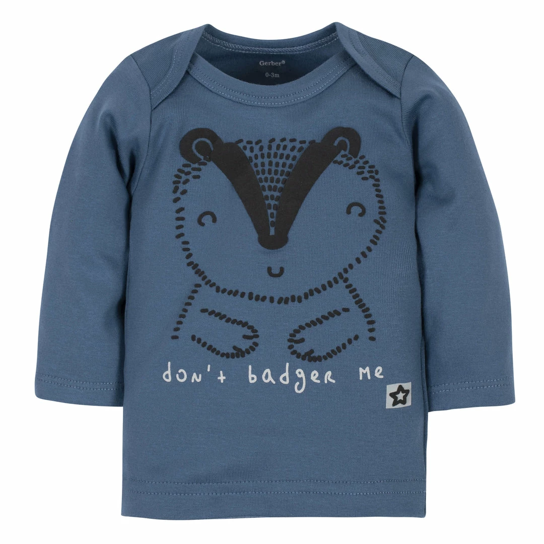 Hot Sale 🎁 Gerber® 3-Piece Baby Boys Comfy Stretch Badger 👕 Shirt, Footed Pant And Cap Set BabyPreemie - 24M 🤩 3 Gerber® 3-Piece Baby Boys Comfy Stretch Badger Shirt, Footed Pant And Cap Set BabyPreemie - 24M