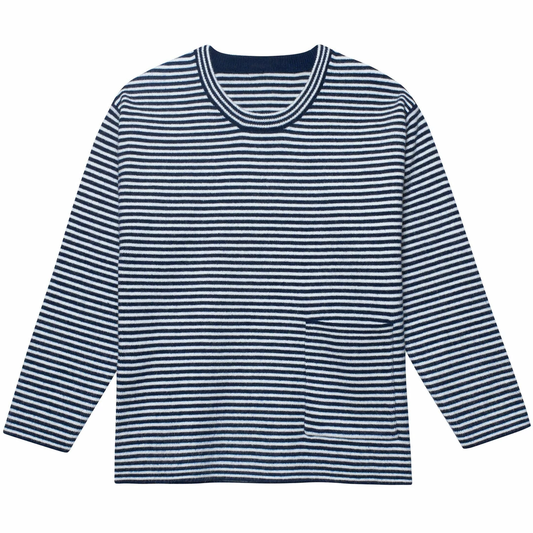 Hot Sale 😍 Gerber® Kids BabyPreemie - 24M Infant & Toddler Boys Blue Striped Sweater With Pocket ❤️ 1 Gerber® Kids BabyPreemie - 24M Infant & Toddler Boys Blue Striped Sweater With Pocket
