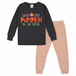 Gerber® 2-Piece Baby & Toddler Neutral Pumpkin Snug Fit Cotton Pajamas BabyPreemie - 24M