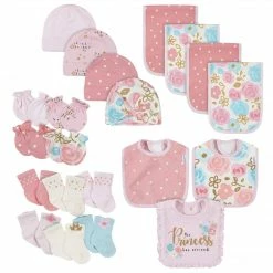 Gerber® 21-Piece Baby Girls Princess Terry Bib, Burpcloth, Mittens, Cap And Bootie Sock Set