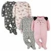 Gerber® BabyPreemie - 24M 4-Pack Baby Girls Leopard Sleep 'n Plays