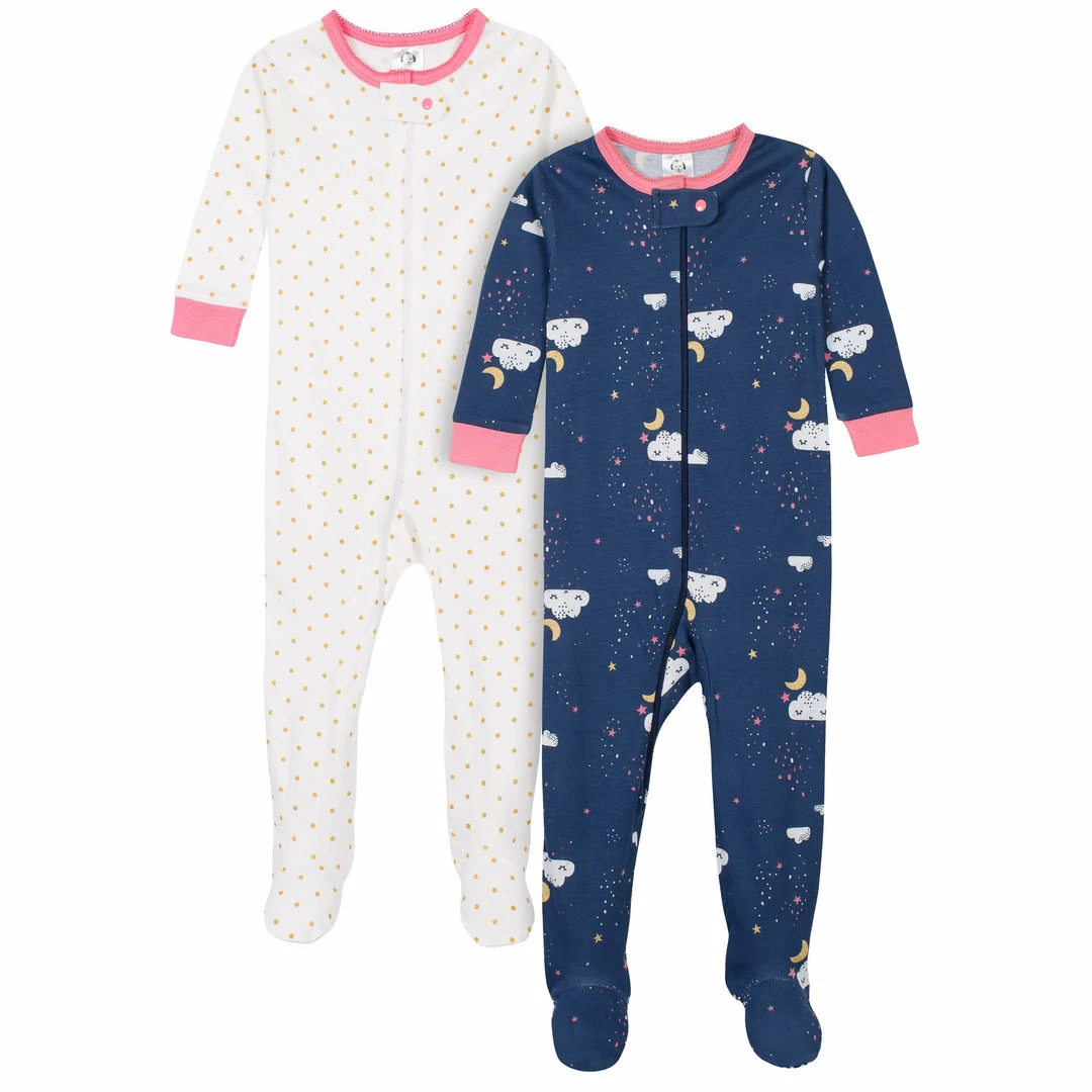 Flash Sale 😀 Gerber® 2-Pack Baby & Toddler 👧 Girls Dreams Snug Fit Footed Cotton Pajamas 🎉 1 Gerber® 2-Pack Baby & Toddler Girls Dreams Snug Fit Footed Cotton Pajamas