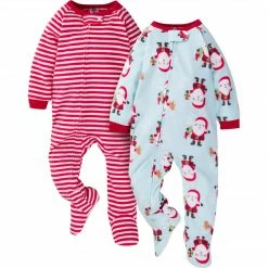 Gerber® BabyPreemie - 24M 2-Pack Baby & Toddler Neutral Santa Fleece Pajamas