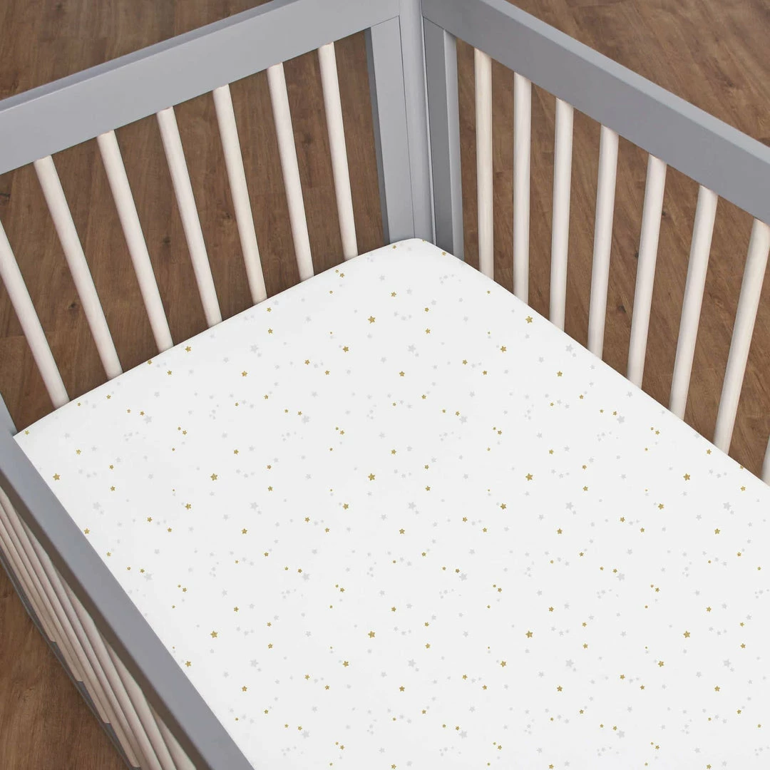 Brand new 🎉 Just Born By Gerber® 3-Piece Baby Neutral Sparkle Fitted Crib Sheets & Crib 👗 Skirt Set ⌛ 6 Just Born By Gerber® 3-Piece Baby Neutral Sparkle Fitted Crib Sheets & Crib Skirt Set
