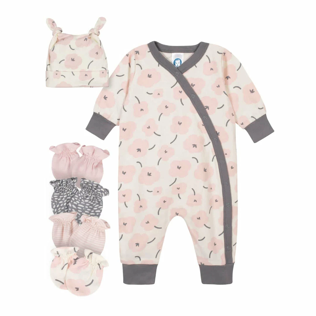 Cheap 💯 Gerber® 6-Piece Baby 👧 Girls Bunny Coveralls And Mittens Gift Set BabyPreemie - 24M 🥰 1 Gerber® 6-Piece Baby Girls Bunny Coveralls And Mittens Gift Set BabyPreemie - 24M