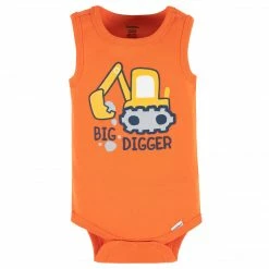 Gerber® 4-Pack Baby Boys Big Digger Tank Onesies® Bodysuits