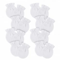 Gerber® 8-Pack Baby Neutral White No Scratch Mittens