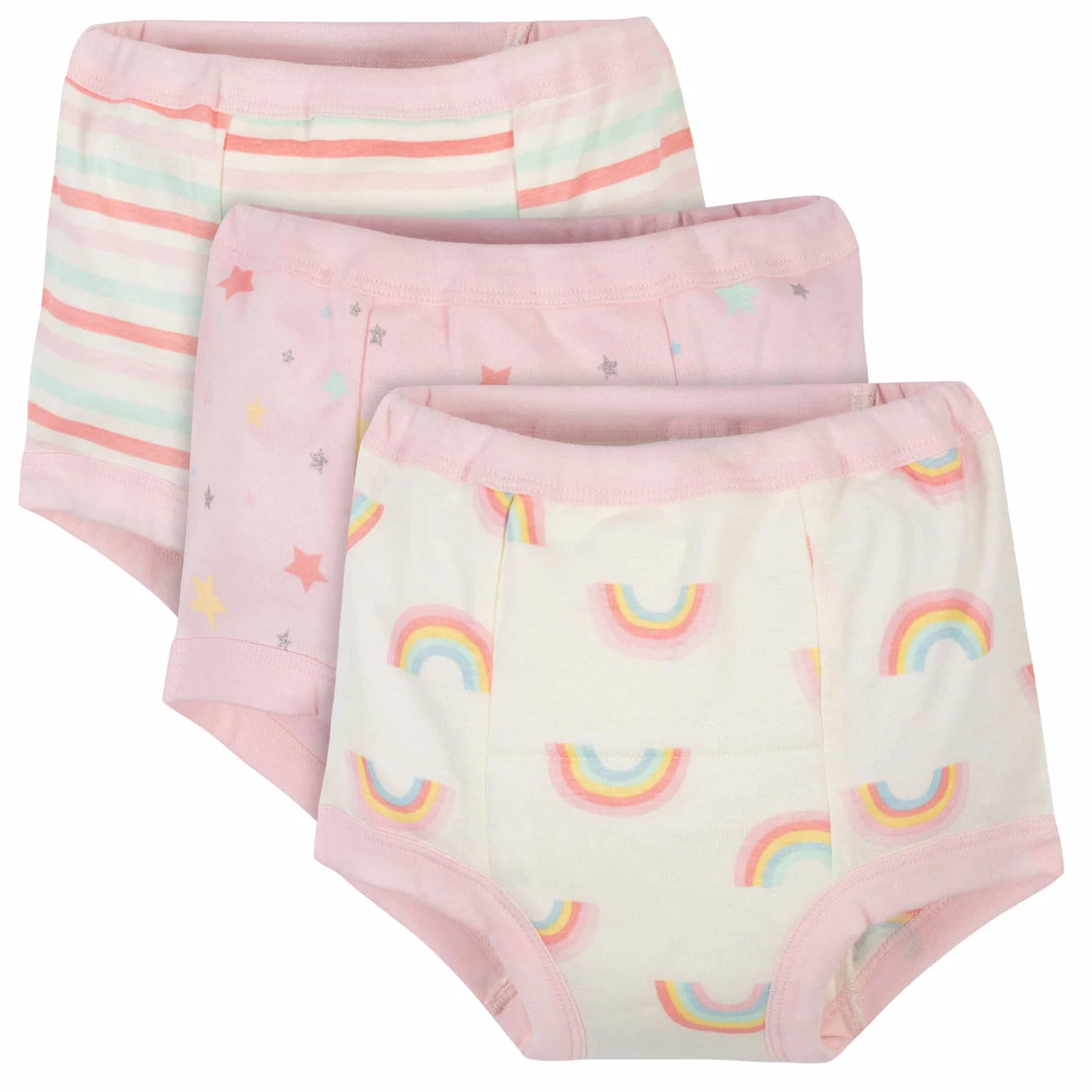 Deals 👍 Gerber® 3-Pack Toddler 👧 Girls Rainbow Training Pants 🛒 1 Gerber® 3-Pack Toddler Girls Rainbow Training Pants