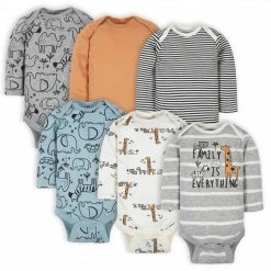 Gerber® 6-Pack Baby Boys Jungle Long Sleeve Onesies® Bodysuits BabyPreemie - 24M