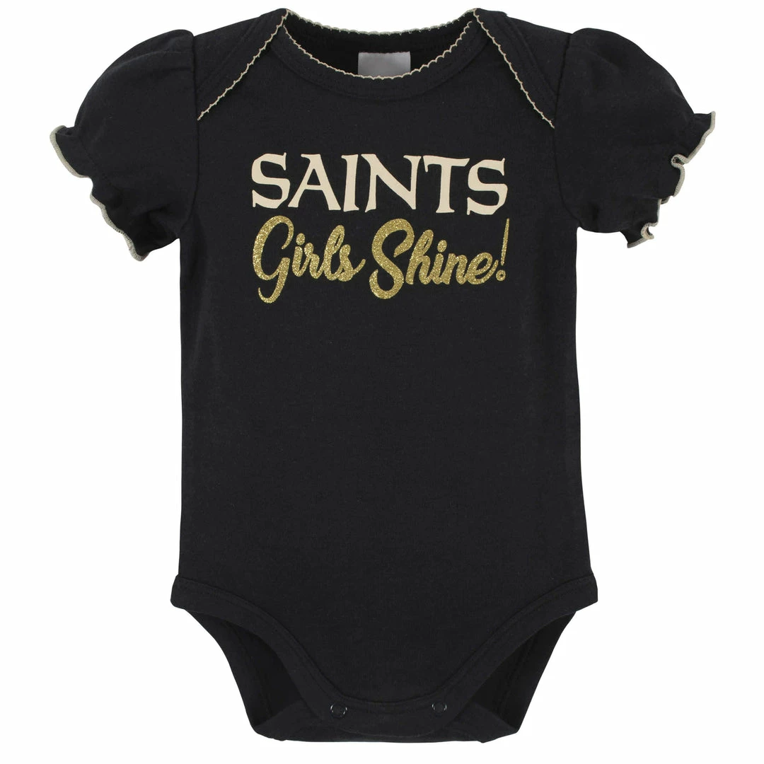 Cheapest โ NFL New Orleans Saints Baby ๐ง Girls Short Sleeve Bodysuits BabyPreemie - 24M ๐ 3 NFL New Orleans Saints Baby Girls Short Sleeve Bodysuits BabyPreemie - 24M