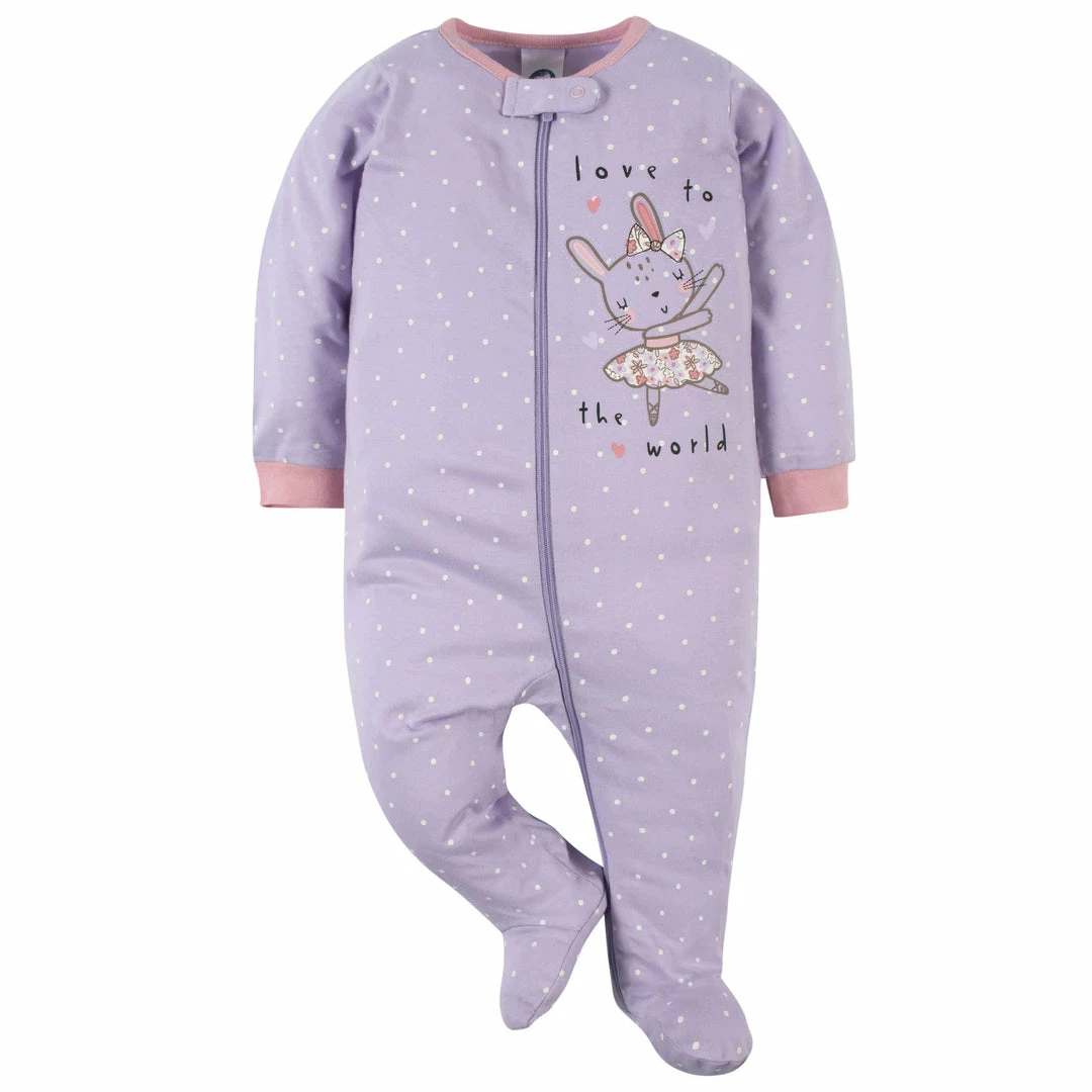 New 🌟 Gerber® 2-Pack Baby 👧 Girls Bunny Ballerina Sleep 'n Plays BabyPreemie - 24M 😀 2 Gerber® 2-Pack Baby Girls Bunny Ballerina Sleep 'n Plays BabyPreemie - 24M