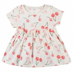 Gerber® See What's New 3-Piece Baby & Toddler Girls Cherry Kisses Dress, Diaper Cover & Headband Set