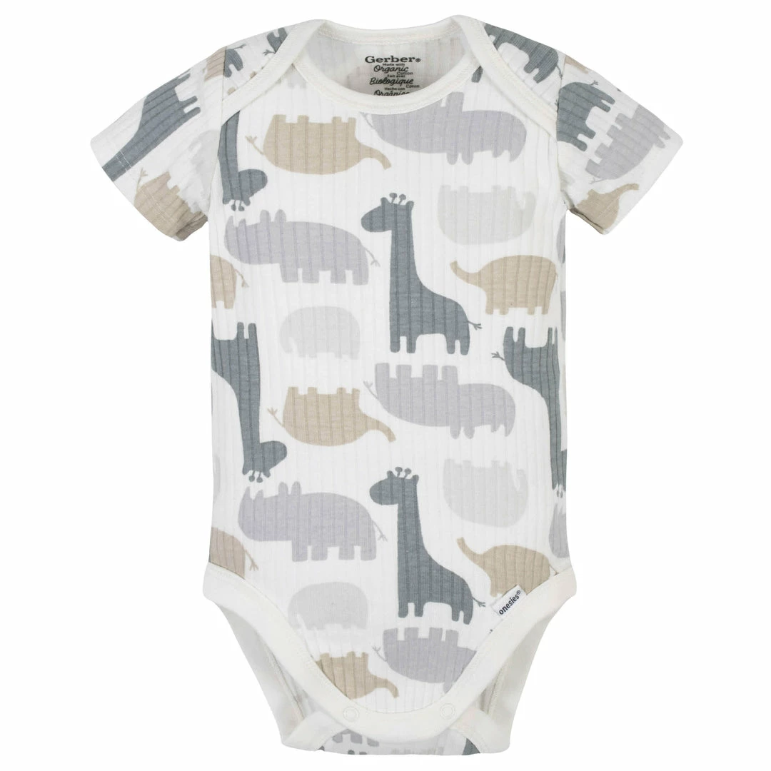 Deals 🎉 Gerber® 3-Pack Organic Baby Boys Jungle Short Sleeve Onesies® Bodysuits 😍 3 Gerber® 3-Pack Organic Baby Boys Jungle Short Sleeve Onesies® Bodysuits