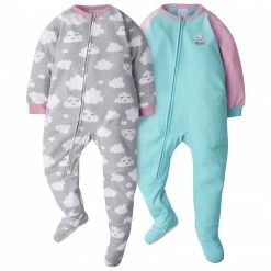 Gerber® Toddler2T - 5T 2-Pack Toddler Girl Dreaming Clouds Blanket Sleepers