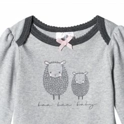 Just Born By Gerber® Organic Baby Girls 2-Piece Lil' Lamb Long Sleeve Bodysuit And Pant Set