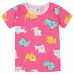 Gerber® BabyPreemie - 24M 4-Piece Infant & Toddler Girls Cats Snug Fit Cotton Pajamas