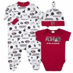 NFL Atlanta Falcons 3-Piece Baby Boys Bodysuit, Sleep 'N Play, And Cap Set