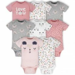 Gerber® 8-Pack Baby Girls Bear Short Sleeve Onesies® Bodysuits BabyPreemie - 24M