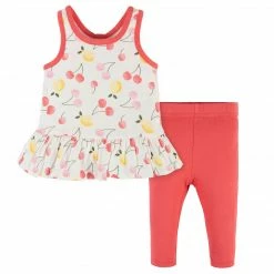 Gerber® 2-Piece Baby Girls Cherry Kisses Sleeveless Tunic & Legging Set See What's New