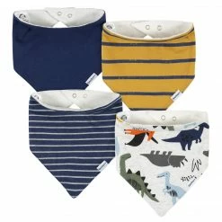 Gerber® 4-Pack Baby Boys Dino Bandana Bibs BabyPreemie - 24M