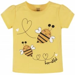 Gerber® 4-Piece Infant & Toddler Girls Bee Garden Tees, Skort & Pants Set