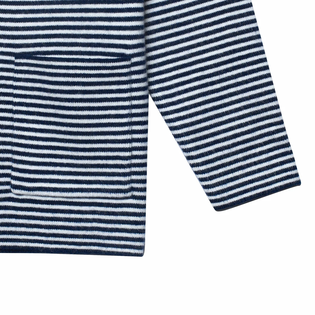 Hot Sale 😍 Gerber® Kids BabyPreemie - 24M Infant & Toddler Boys Blue Striped Sweater With Pocket ❤️ 2 Gerber® Kids BabyPreemie - 24M Infant & Toddler Boys Blue Striped Sweater With Pocket
