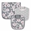 Gerber® BabyPreemie - 24M 3-Piece Baby Girls Comfy Stretch Floral Leopard Bib & Burps Set