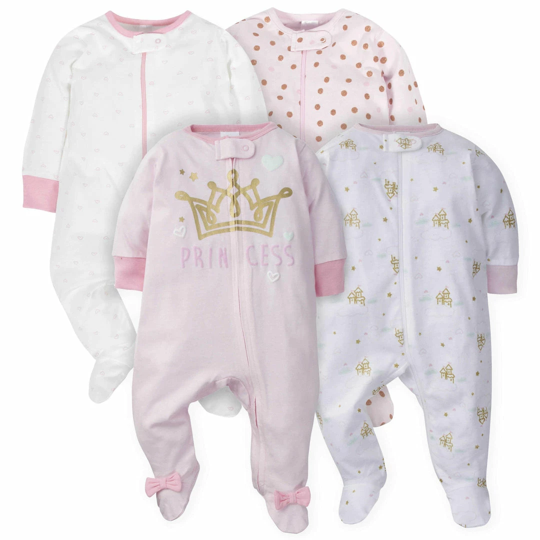 New 🥰 Gerber® BabyPreemie - 24M 4-Pack Baby 👧 Girls Castle Sleep 'N Plays 🤩 1 Gerber® BabyPreemie - 24M 4-Pack Baby Girls Castle Sleep 'N Plays