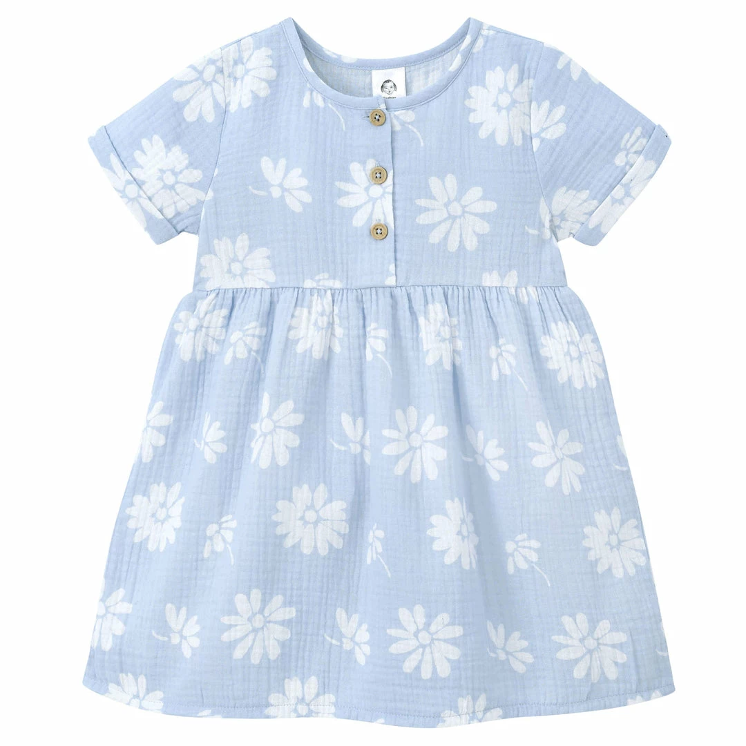 Cheapest 😀 Gerber® Kids Infant & Toddler 👧 Girls Blue Floral Gauze 👗 Dress ⌛ 3 Gerber® Kids Infant & Toddler Girls Blue Floral Gauze Dress