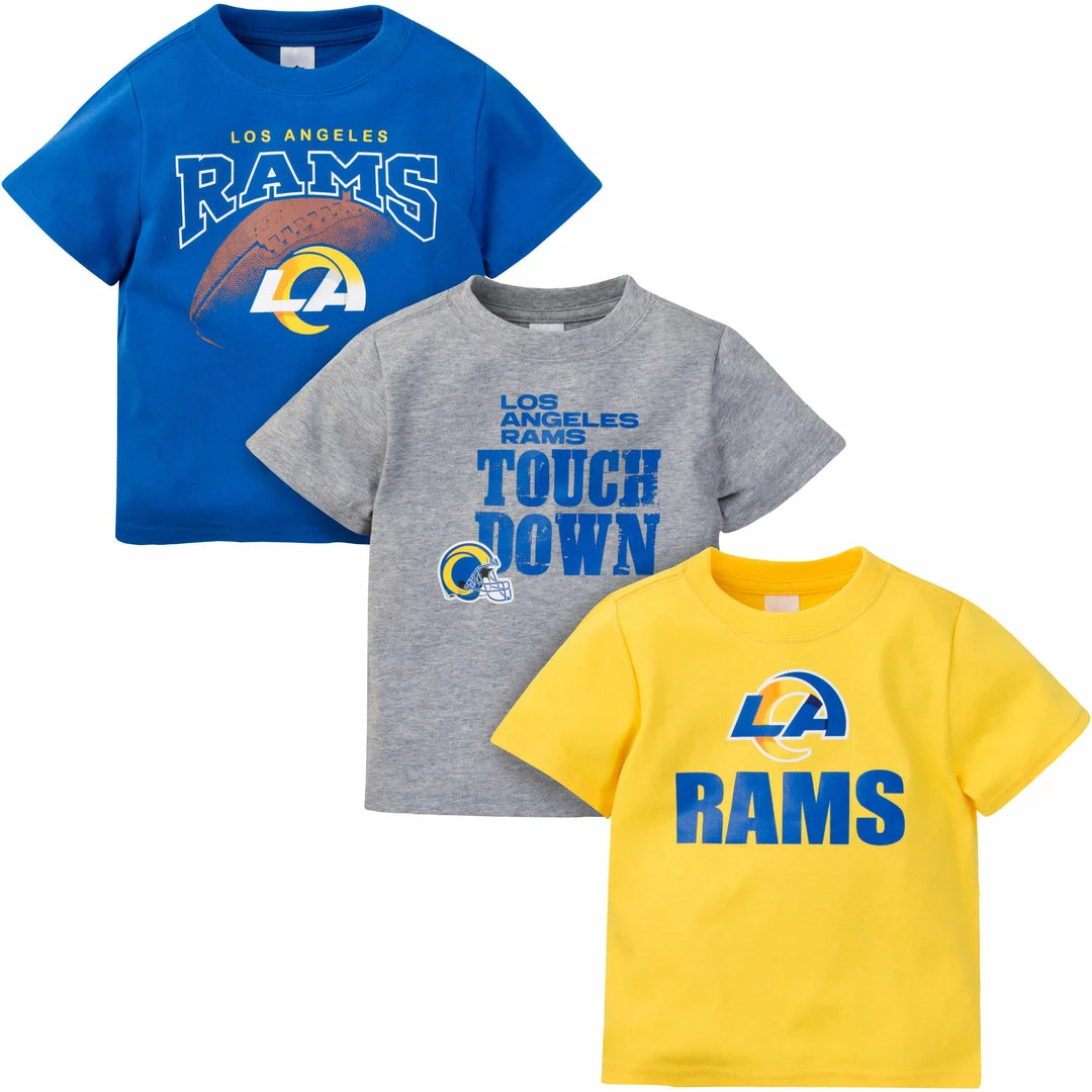 New 🔔 NFL 3-Pack Baby & Toddler Boys Rams Short Sleeve 👚 Shirts ⭐ 1 NFL 3-Pack Baby & Toddler Boys Rams Short Sleeve Shirts