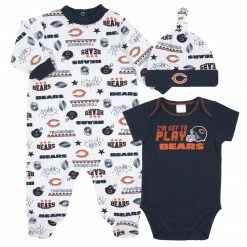 NFL Chicago Bears 3-Piece Baby Boys Bodysuit, Sleep 'N Play, And Cap Set BabyPreemie - 24M