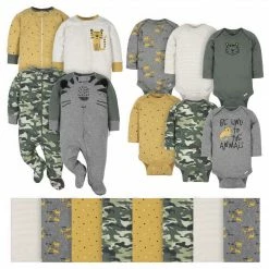 Gerber® BabyPreemie - 24M 18-Piece Baby Boys Tiger Sleep 'N Play, Onesies® Bodysuit, And Burpcloth Set