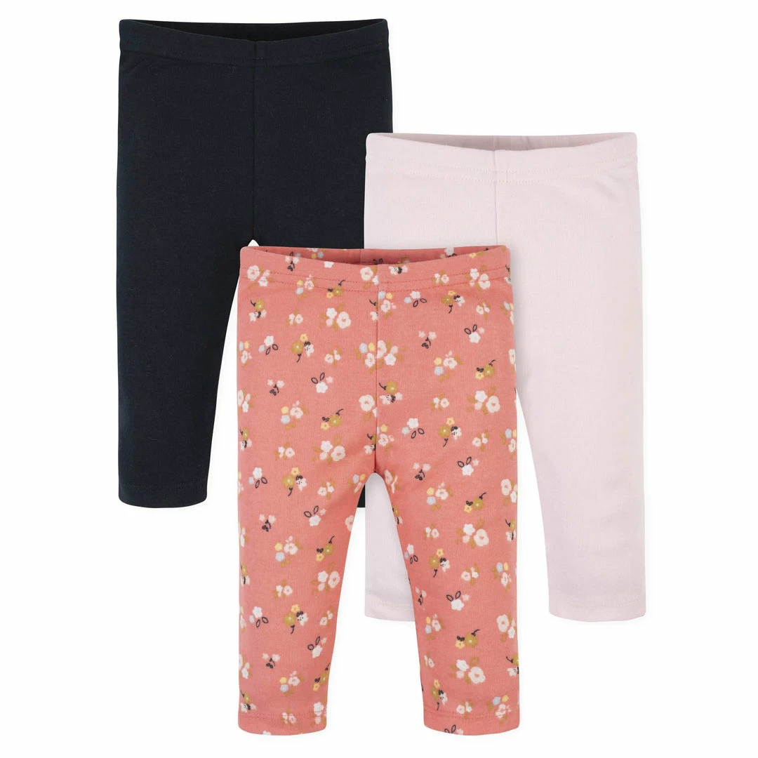 Top 10 🎉 Gerber® 3-Pack Baby 👧 Girls Floral, Pink, & Black Leggings 🧨 1 Gerber® 3-Pack Baby Girls Floral, Pink, & Black Leggings