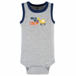 Gerber® 4-Pack Baby Boys Big Digger Tank Onesies® Bodysuits