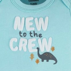Gerber® See What's New 3-Piece Baby Boys Dino Blues Short Sleeve Onesies® Bodysuits & Pants Set