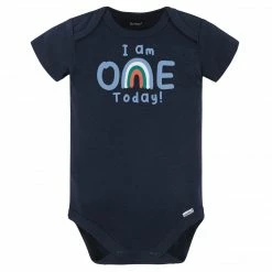 Gerber® BabyPreemie - 24M Baby Boy "I Am One Today" Short Sleeve Onesies® Bodysuit